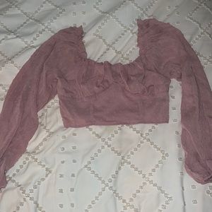 Pink/purple puff sleeve crop!